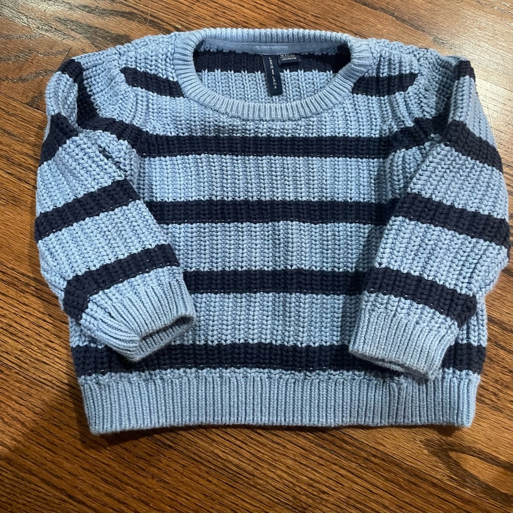 Janie and Jack Blue and Black Striped Sweater